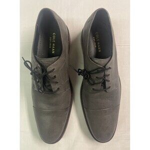 Cole Haan GRAND OS CAP Oxford $310 Men's Shoes Gray C21855 Like New 9M